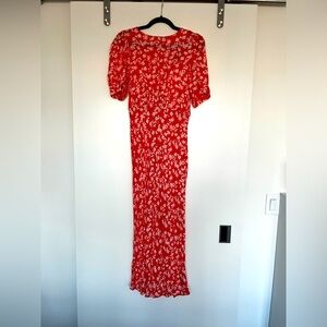 ASOS Orange Floral Midi Dress